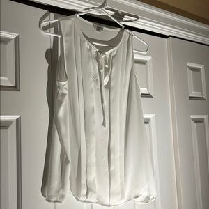 J. Crew Ivory Sleeveless Top with Bow Detail